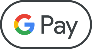 Google Pay logo on a white rounded-rectangle badge with a dark border